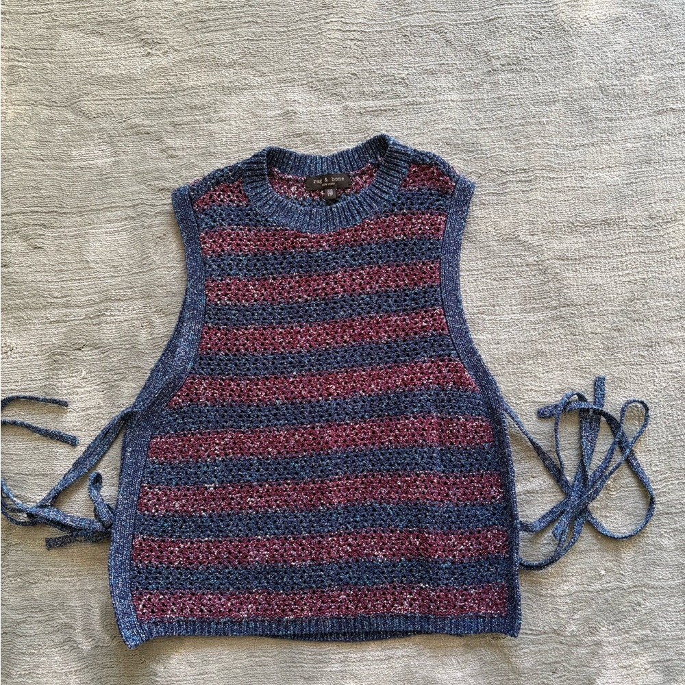 Striped Knit Sleeveless Top